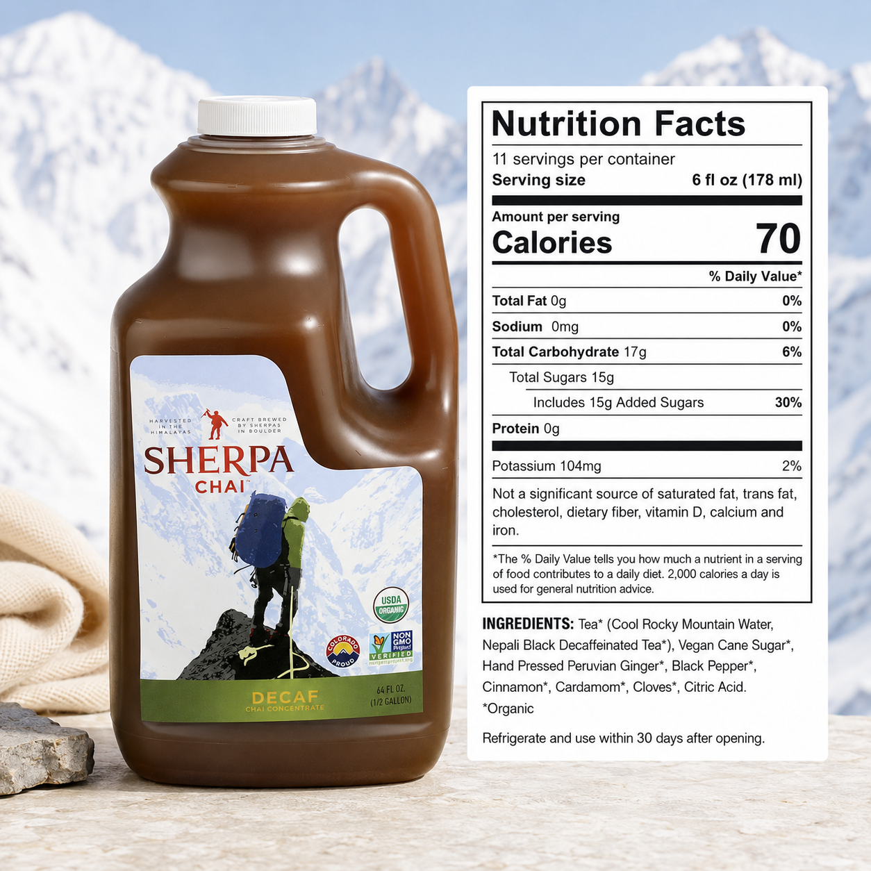 Decaf Sherpa Chai Concentrate, 64 oz