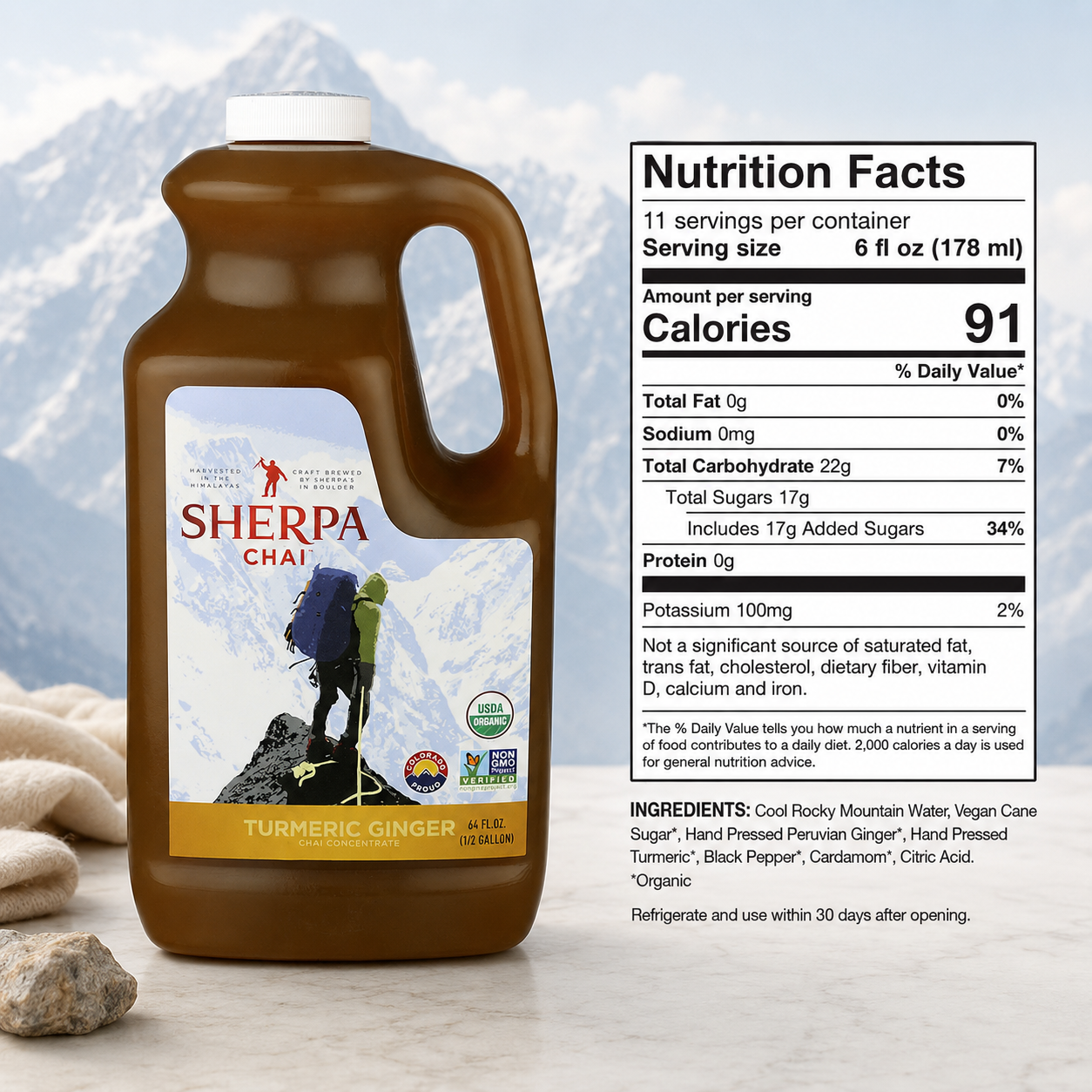 Turmeric Ginger Sherpa Chai Concentrate, 64 oz