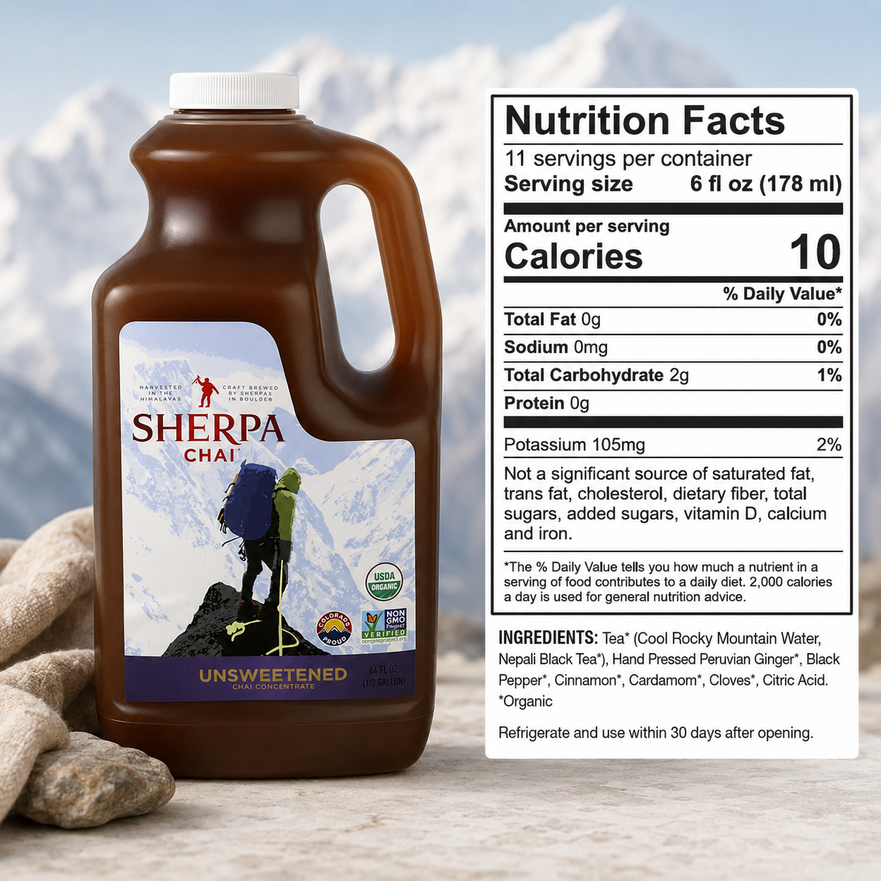 Unsweetened Sherpa Chai Concentrate, 64 oz